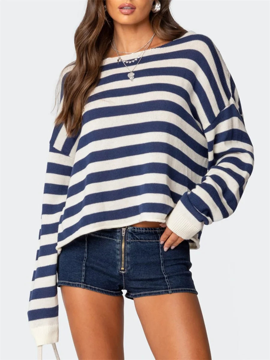 Striped Knit Pullover